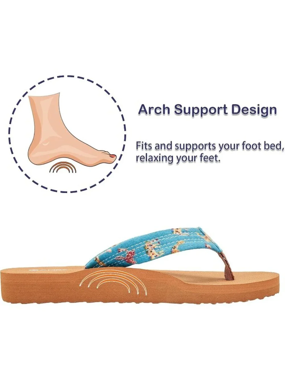 Women's Teal Comfortable Flip Flops Summer Soft Fabric Strap Beach Thong Sandals